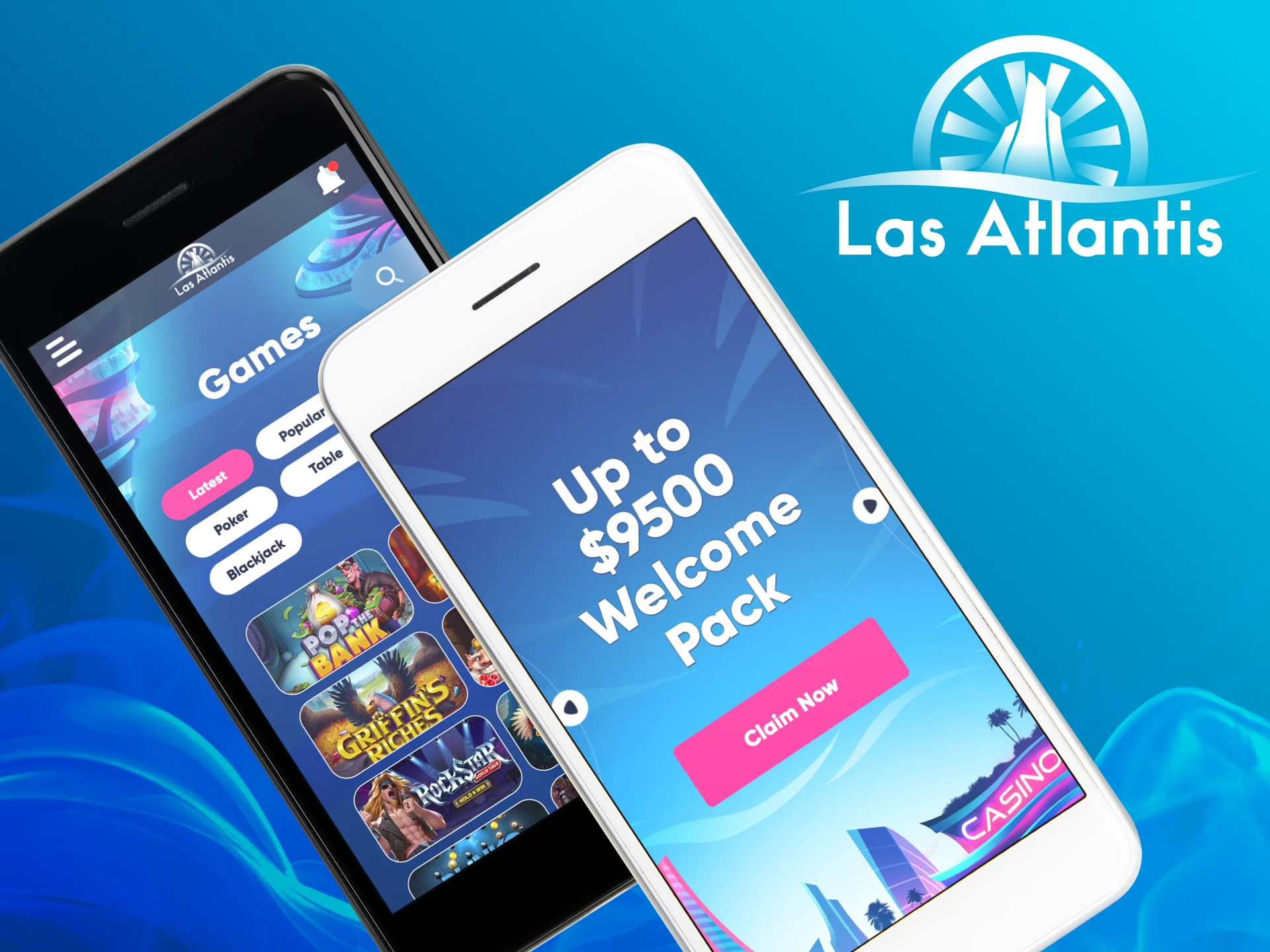 The mobile version of the Las Atlantis casino website has no system requirements and is available in any browser.