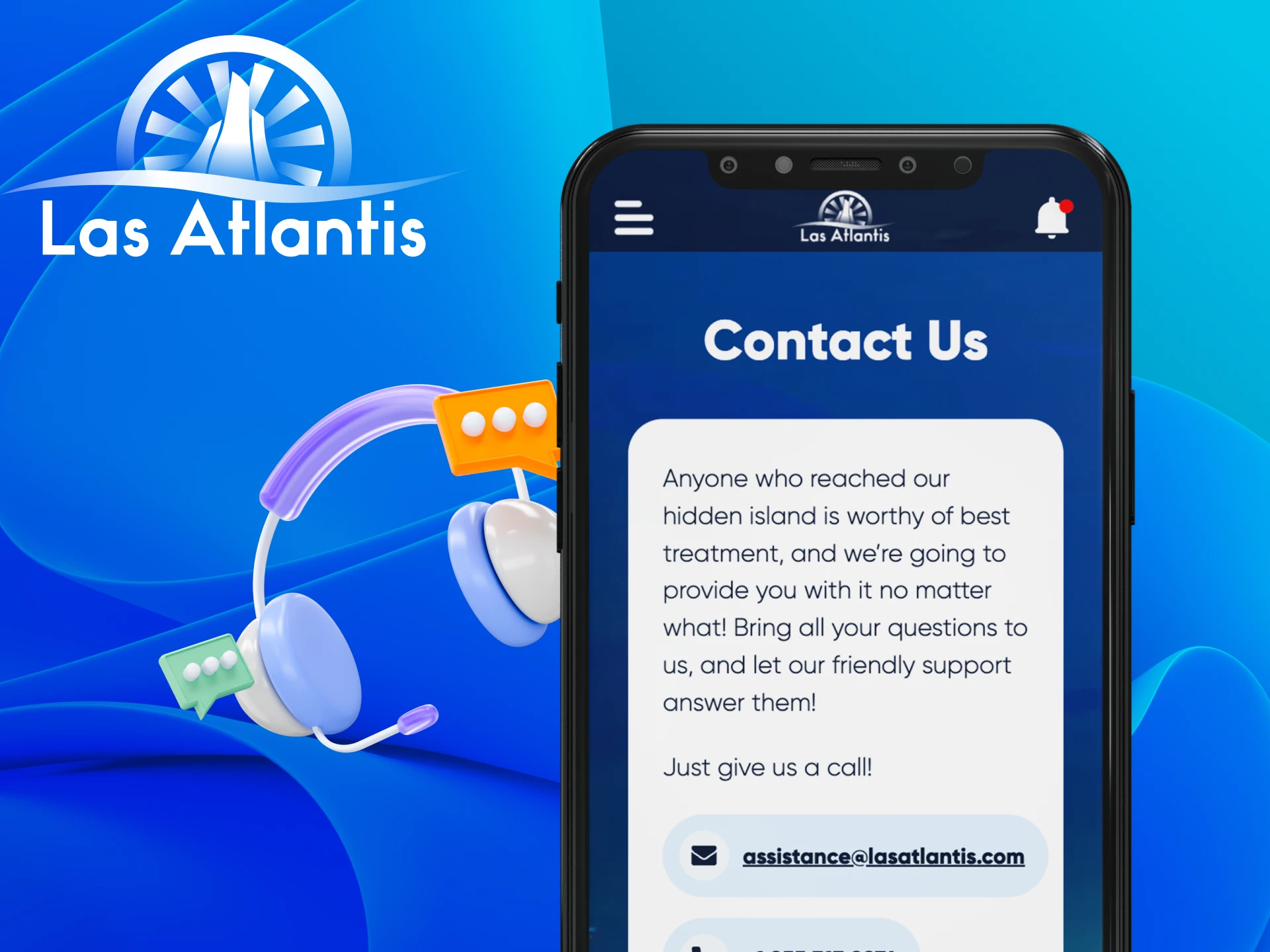 Is there a support team on the Las Atlantis casino website