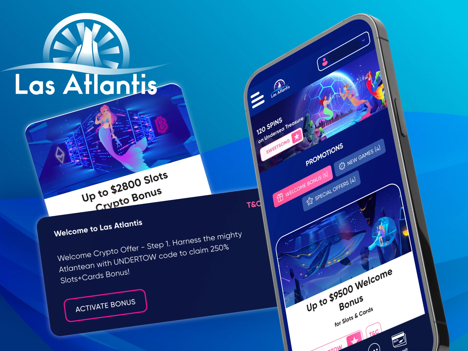 What is a welcome crypto bonus at Las Atlantis casino.