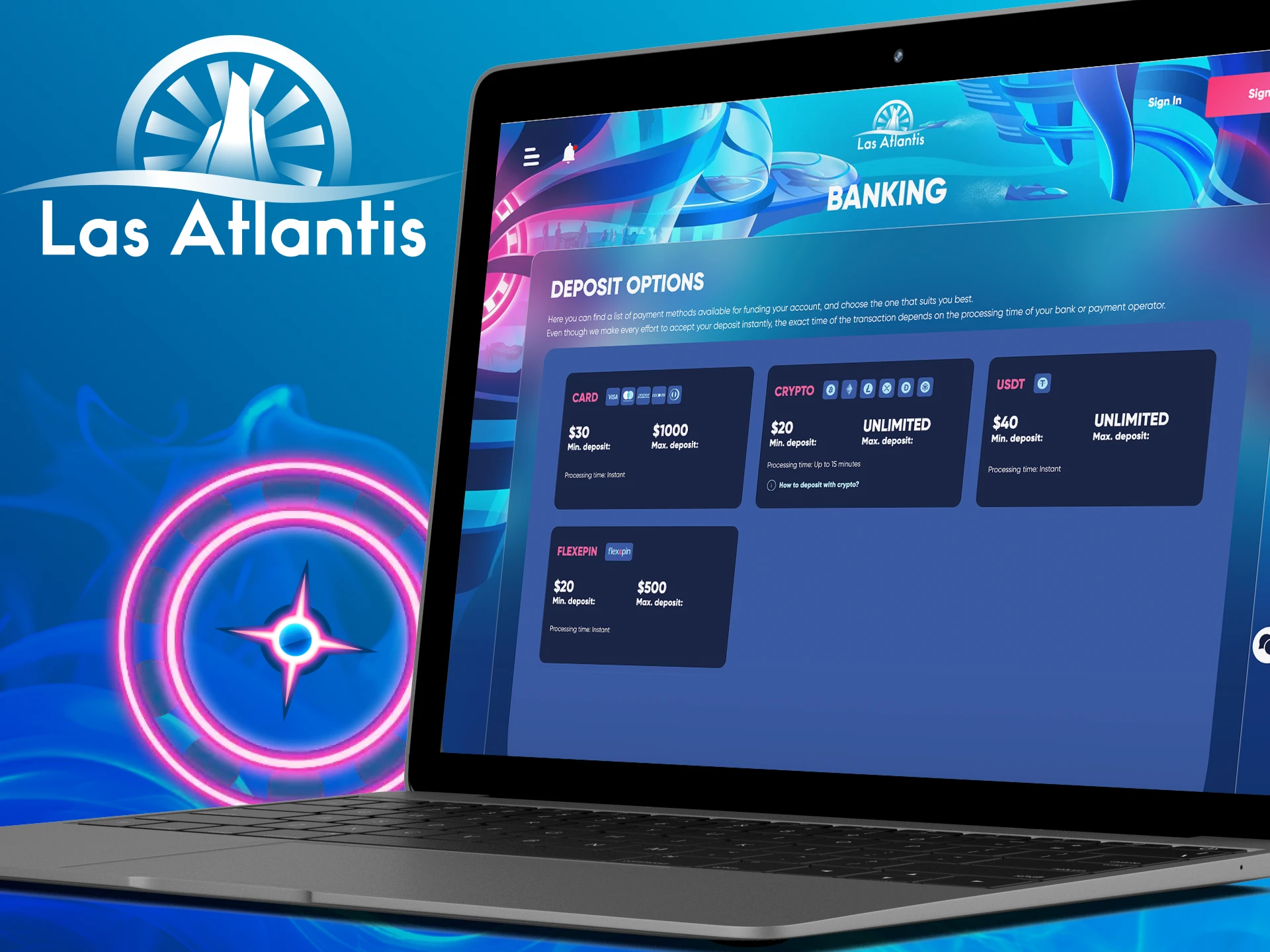 What are the conditions to start playing on the Atlantis casino website.