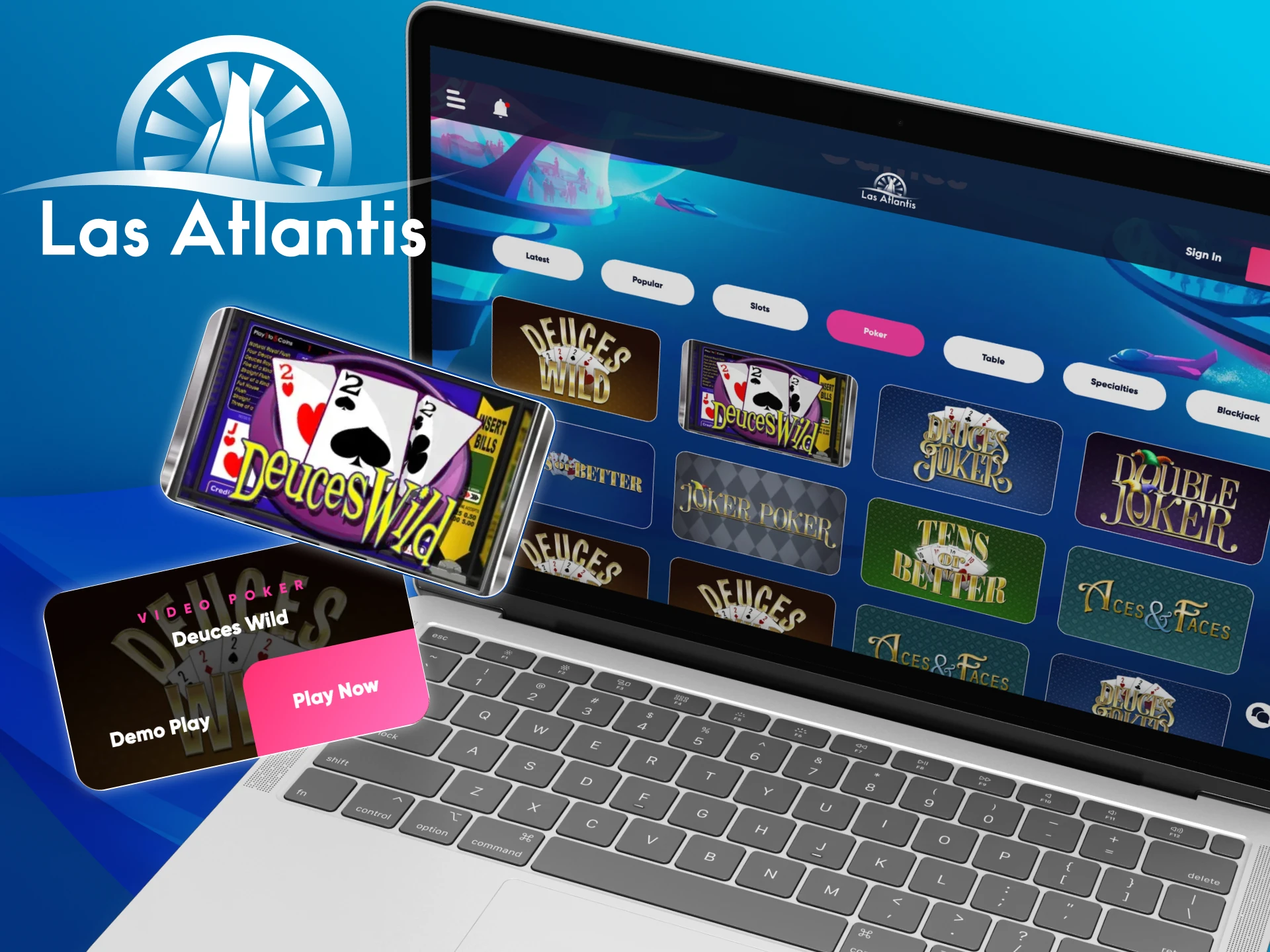 What are poker on the Atlantis casino website.